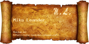 Miks Leander névjegykártya